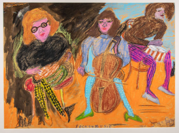 Justin McCarthy, “Socks & Music”, Weatherly, Pennsylvania, United States, 1964, Oil pastel on p…