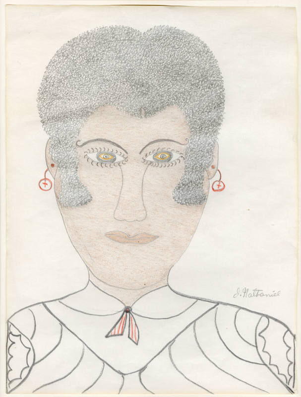 Inez Nathaniel Walker, “Portrait of a Woman”, New York, c. 1970, Pencil and colored pencil on p…