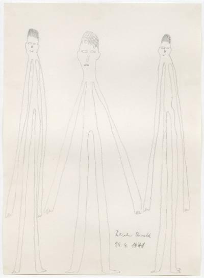Oswald Tschirtner, “Untitled”, Austria, April 4, 1971, Pencil on paper, 11 1/8 x 8 1/4 in., Col…