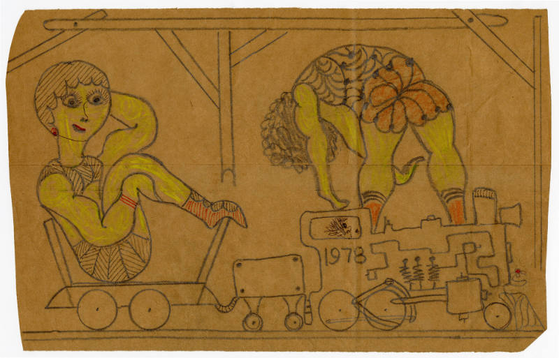 Lewis Smith, “Untitled / Untitled”, Ohio, United States, 1978, Colored pencil on brown paper ba…