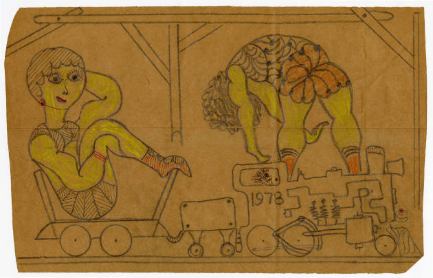 Lewis Smith, “Untitled / Untitled”, Ohio, United States, 1978, Colored pencil on brown paper ba…