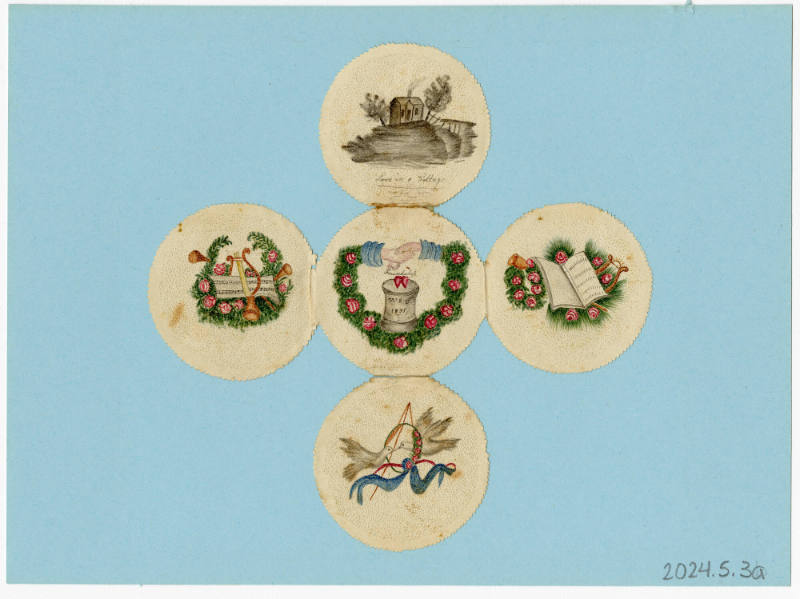 Artist unidentified, “Watch Paper”, United States, 1831, Paint and graphite on paper (double-si…