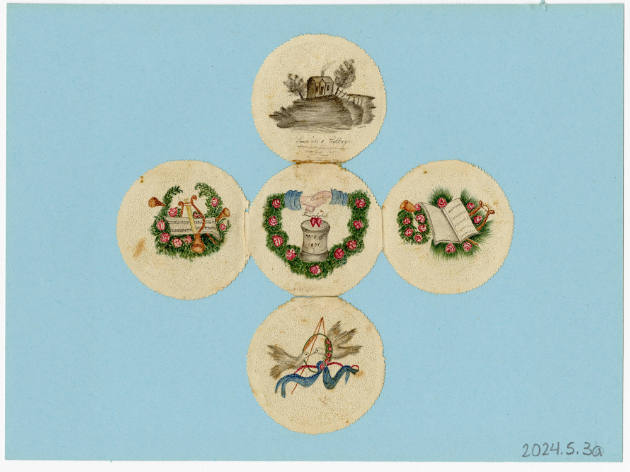 Artist unidentified, “Watch Paper”, United States, 1831, Paint and graphite on paper (double-si…