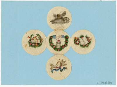 Artist unidentified, “Watch Paper”, United States, 1831, Paint and graphite on paper (double-si…