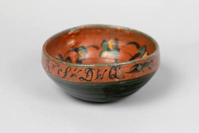 Kittil Haukjern, “Bowl”, Norway, 1830, Paint and lacquer on wood, 3 x 6 1/2 x 7, Collection of …