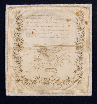 Artist unidentified, “Reticule”, Probably New Hampshire, United States, 1815, Ink and cotton on…