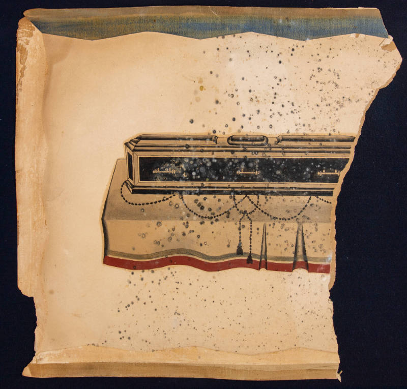 Artist unidentified, “Coffin”, United States, 1890–1925, Paint on cardboard, 23 × 18 ½ in., Col…