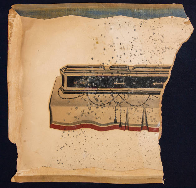 Artist unidentified, “Coffin”, United States, 1890–1925, Paint on cardboard, 23 × 18 ½ in., Col…