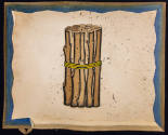 Artist unidentified, “Bundle of Sticks”, United States, 1890–1925, Paint on cardboard, 23 × 18 …