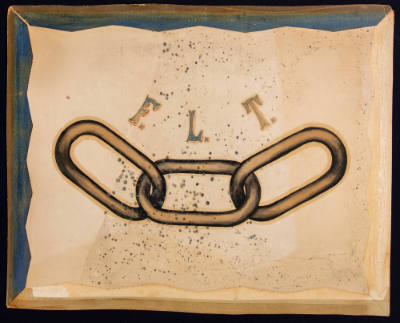 Artist unidentified, “Three Link Chain with FLT”, United States, 1890–1925, Paint on cardboard,…