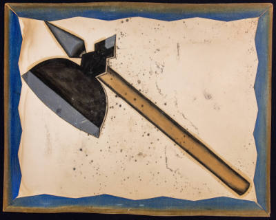 Artist unidentified, “Hatchet”, United States, 1890–1925, Paint on cardboard, 23 × 18 ½ in., Co…