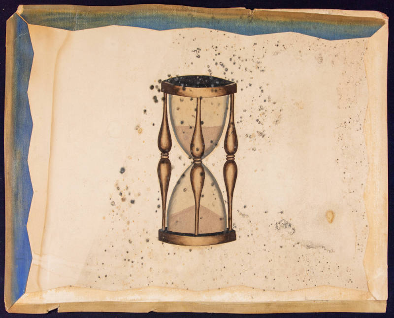 Artist unidentified, “Hourglass”, United States, 1890–1925, Paint on cardboard, 23 × 18 ½ in., …