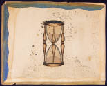 Artist unidentified, “Hourglass”, United States, 1890–1925, Paint on cardboard, 23 × 18 ½ in., …