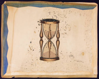 Artist unidentified, “Hourglass”, United States, 1890–1925, Paint on cardboard, 23 × 18 ½ in., …