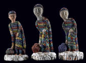 Nek Chand, (1924–2015), “Bangle Lady at Well,” Chandigarh, India, c. 1984, Concrete over metal …