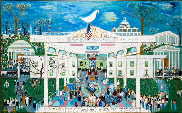 Ralph Fasanella, (1914–1997), “American Heritage”, New York City, United States, 1974, Oil on c…