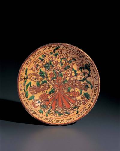 Sgraffito Plate or Deep Dish with Double-Headed Eagle
George Hubener 
Photo © 2000 John Bigel…