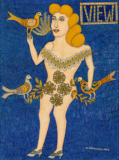 Morris Hirshfield, “Untitled (“View”)”, New York, Brooklyn, New York, United States, 1945, Oil …