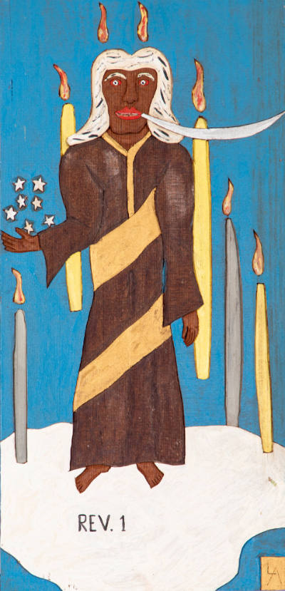Leroy Almon Sr., “REV. 1”, Tallapoosa, Georgia, United States, 1987, Paint on wood, 23 3/4 x 11…