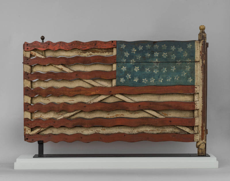 Artist unidentified, “Flag Gate,” Jefferson County, New York, c. 1876, Paint on wood with iron …