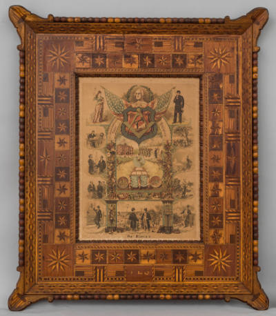 Dawson Lawrence, “Marquetry Frame with Masonic Print”, South Bethlehem, Pennsylvania, United St…