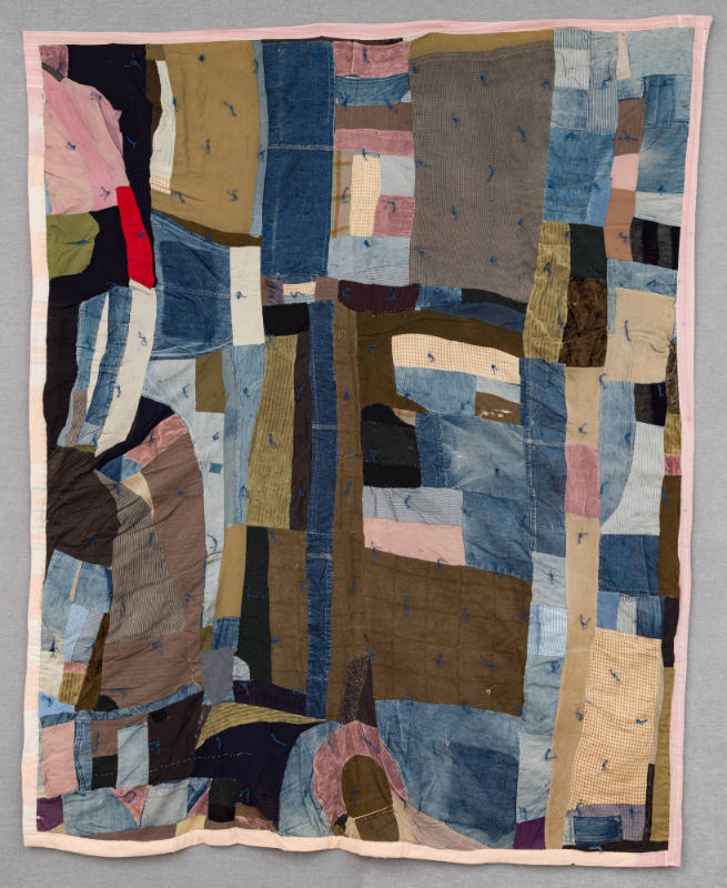 Artist unidentified, “Blocks and Strips Quilt”, United States, Second half 20th century, Cotton…