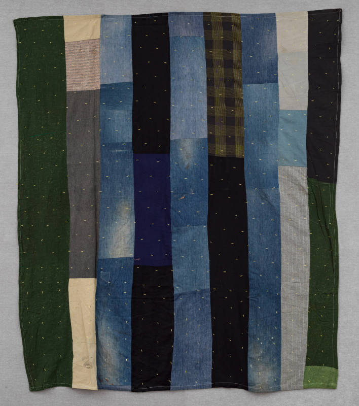 Artist unidentified, “Bars Quilt”, United States, Second half 20th century, Cotton, wool, linen…