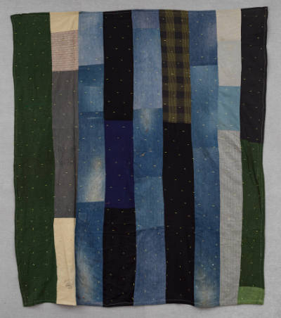 Artist unidentified, “Bars Quilt”, United States, Second half 20th century, Cotton, wool, linen…