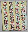 Artist unidentified, “Bars Quilt”, United States, Second half 20th century, Cotton, wool, linen…