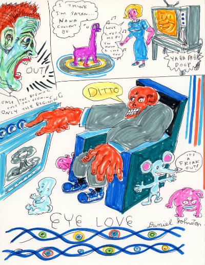 Daniel Johnston., “Eye Love”, Waller, Texas, United States, Austin, Texas, United States, 1990s…