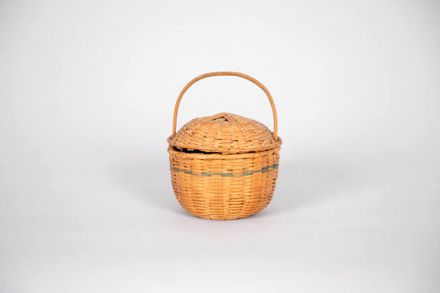  Inez May Thurston, “Covered Basket”, Possibly New England, United States, Possibly early 20th …