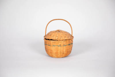 Inez May Thurston, “Covered Basket”, Possibly New England, United States, Possibly early 20th …