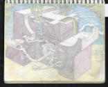 William A. Hall, (1943–2019), “Frankenstein Sequel (second sketchbook, aka Protége)”, Los Angel…