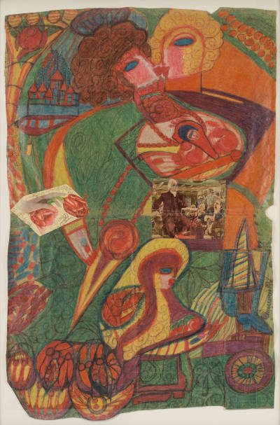 Aloïse Corbaz, “Untitled (Fleurir l'Amérique - Stubborn president)”, Gimel-sur-Morges, Switzerl…