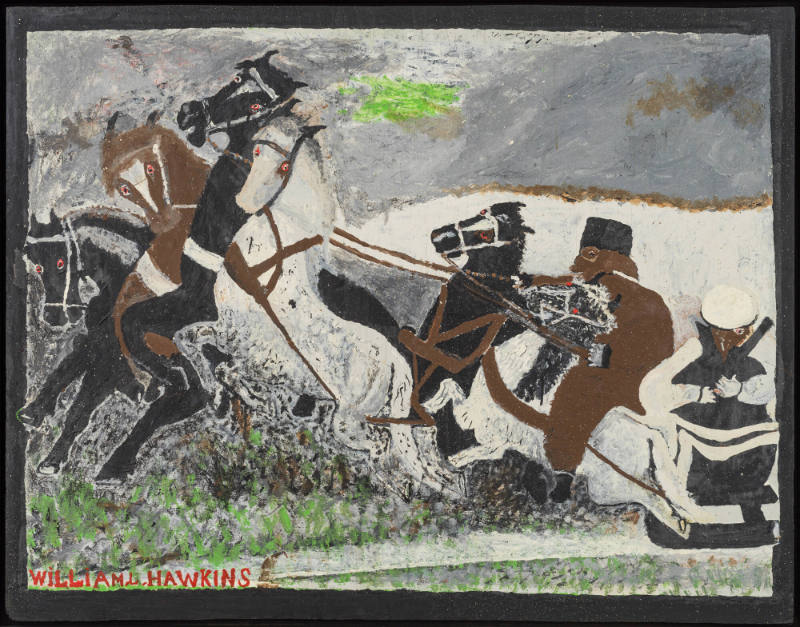 William L. Hawkins, “Untitled (Winter Sleigh)” Columbus, Ohio, United States, c. 1974, Enamel o…