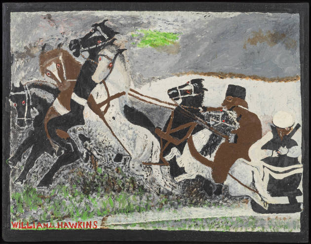 William L. Hawkins, “Untitled (Winter Sleigh)” Columbus, Ohio, United States, c. 1974, Enamel o…