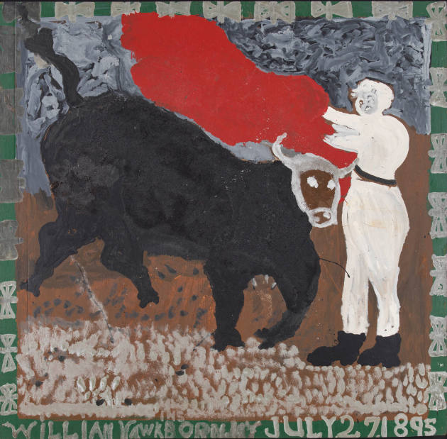 William L. Hawkins, “Untitled (Charging Bull with Matador)”, Columbus, Ohio, United States, c. …