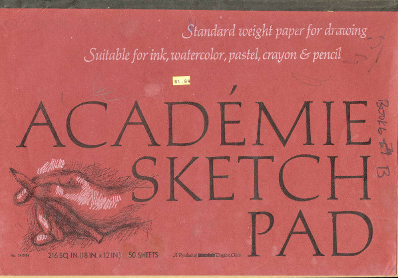 Inez Nathaniel Walker, “50-page Académie Sketchpad”, United States, 1976, Pencil, colored penci…