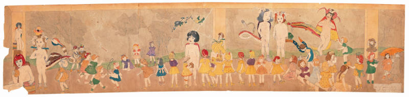 144 At Jennie Richee. Waiting for the blinding rain to stop. (double-sided)
Henry Darger
Phot…