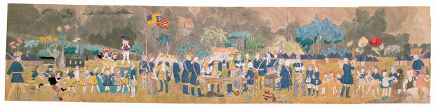 Untitled (Campgrounds in stormy landscape with soldiers and Vivian girls) (double-sided)
Henry…