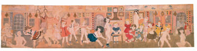 Untitiled (Ornate interior with multiple figures of girls and blengins) (double-sided)
Henry D…