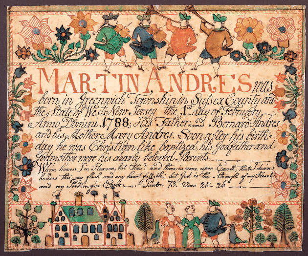 Birth and Baptismal Certificate for Martin Andres
Johannes Ernst Spangenberg
Photo by John Pa…
