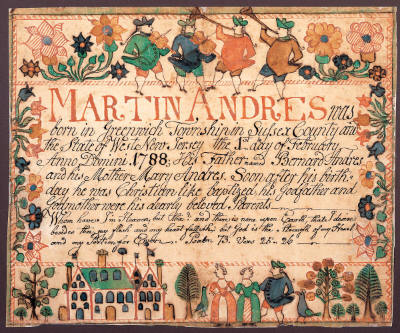 Birth and Baptismal Certificate for Martin Andres
Johannes Ernst Spangenberg
Photo by John Pa…