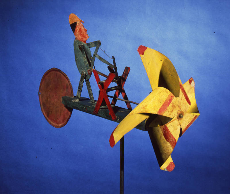 Artist unidentified, “Whirligig: Man Sawing (with Yellow Propeller),” Maine, 1800–1900, Paint o…