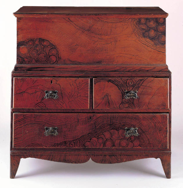 Blanket Chest on Chest of Drawers
Artist unidentified
Maine, United States
c. 1830–1840
Pai…