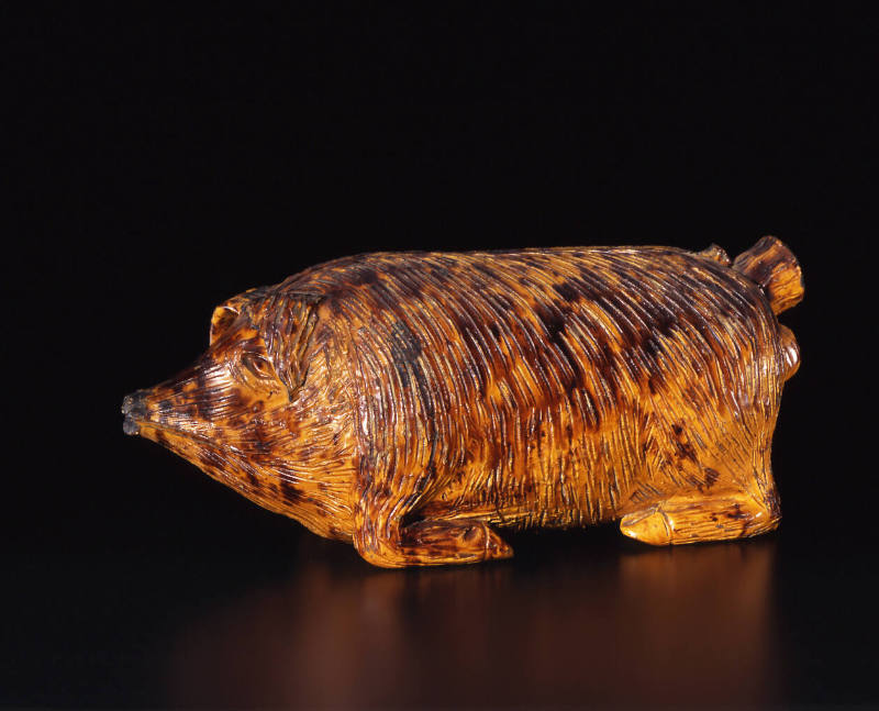 Pig Bottle or Flask
Attributed to Daniel Henne or Joseph Henne, active 1830-1876
Photographed…