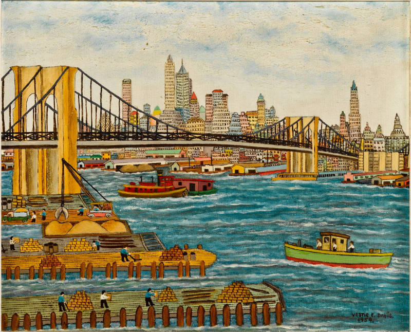 Brooklyn Bridge
Vestie Davis, 1903-1978
New York City
1959
Oil on canvas
16 x 20"
Collect…
