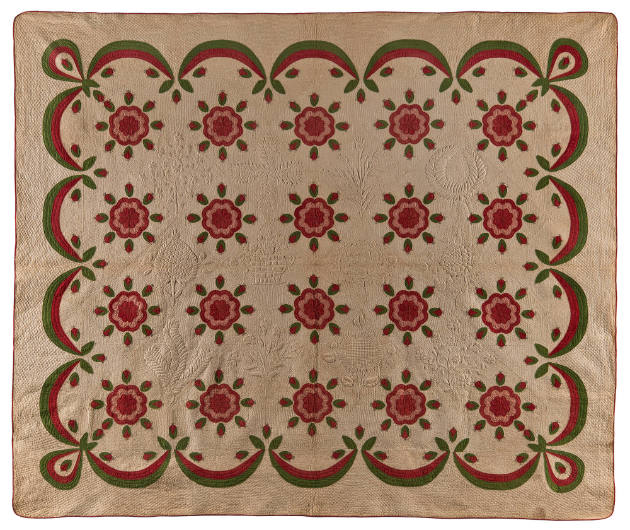 Whig Rose and Swag Border Quilt
Unidentified slave; made for Mrs. Marmaduke Beckwith Morton
P…