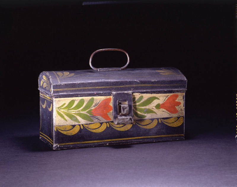 Artist unidentified, “Trunk,” Eastern United States, c. 1830–1840, Paint on asphaltum over tinp…