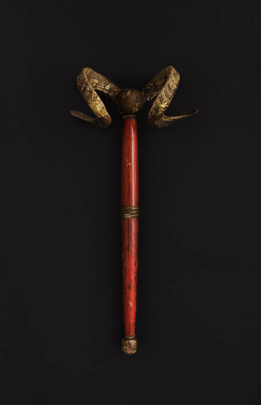 Artist unidentified, “Independent Order of Odd Fellows Staff with Ram Horns,” United States, 18…